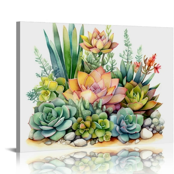 COMIO Cactus Wall Art for Bathroom Decor Succulent Pictures Wall Decor Watercolor Green Plants Canvas Prints Colorful Spiny Flower Posters Botanical Paintings Mexican Artwork Home Decorations