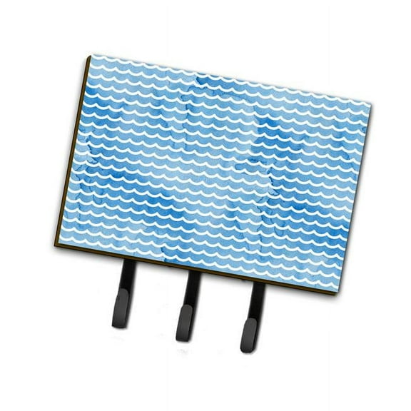 Beach Watercolor Waves Leash or Key Holder, 6 x 2 x 9 in.