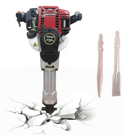 

OUKANING 37.7CC 4 Stroke Demolition Jack Hammer 8500r/min Concrete Breaker with 2 Chisels