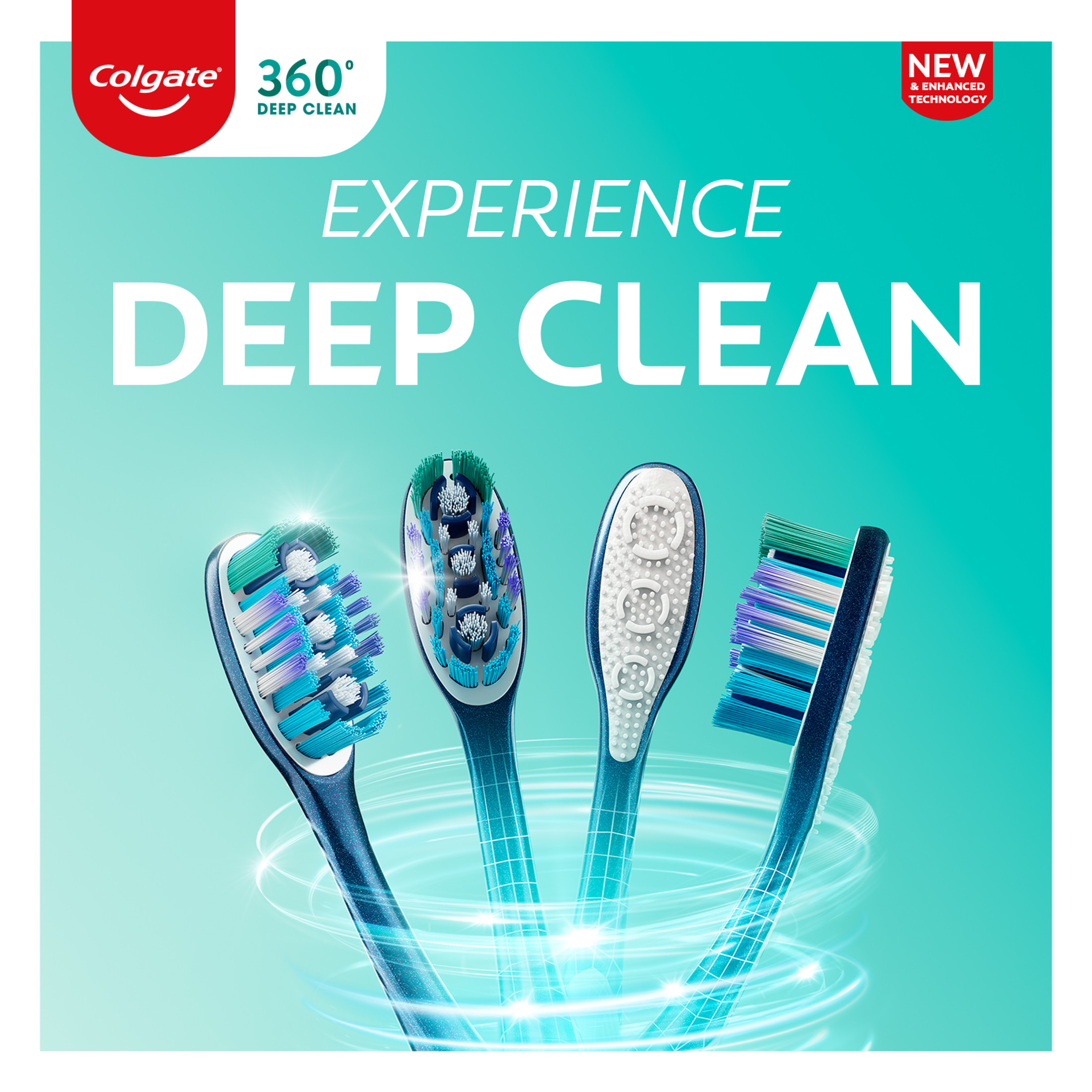 Colgate 360 Whole Mouth Clean Medium Toothbrush, Adult Toothbrush, 4 Pack - image 2 of 14
