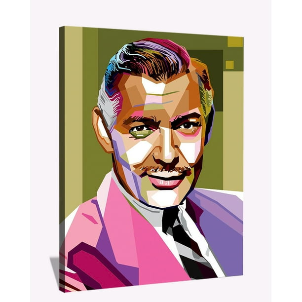 hvordan man bruger elleve Hane Clark Gable Portrait Canvas Wall Art Celebrity Portrait Pop Arts Framed  Painting - Walmart.com