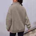 thumbnail image 4 of YDFCWXW Women's Half Zip Oversized Sweatshirts Fleece Quarter Zipper Pullover Hoodies 2025 Neck Fall Workout Jacket Khaki, XL, 4 of 7