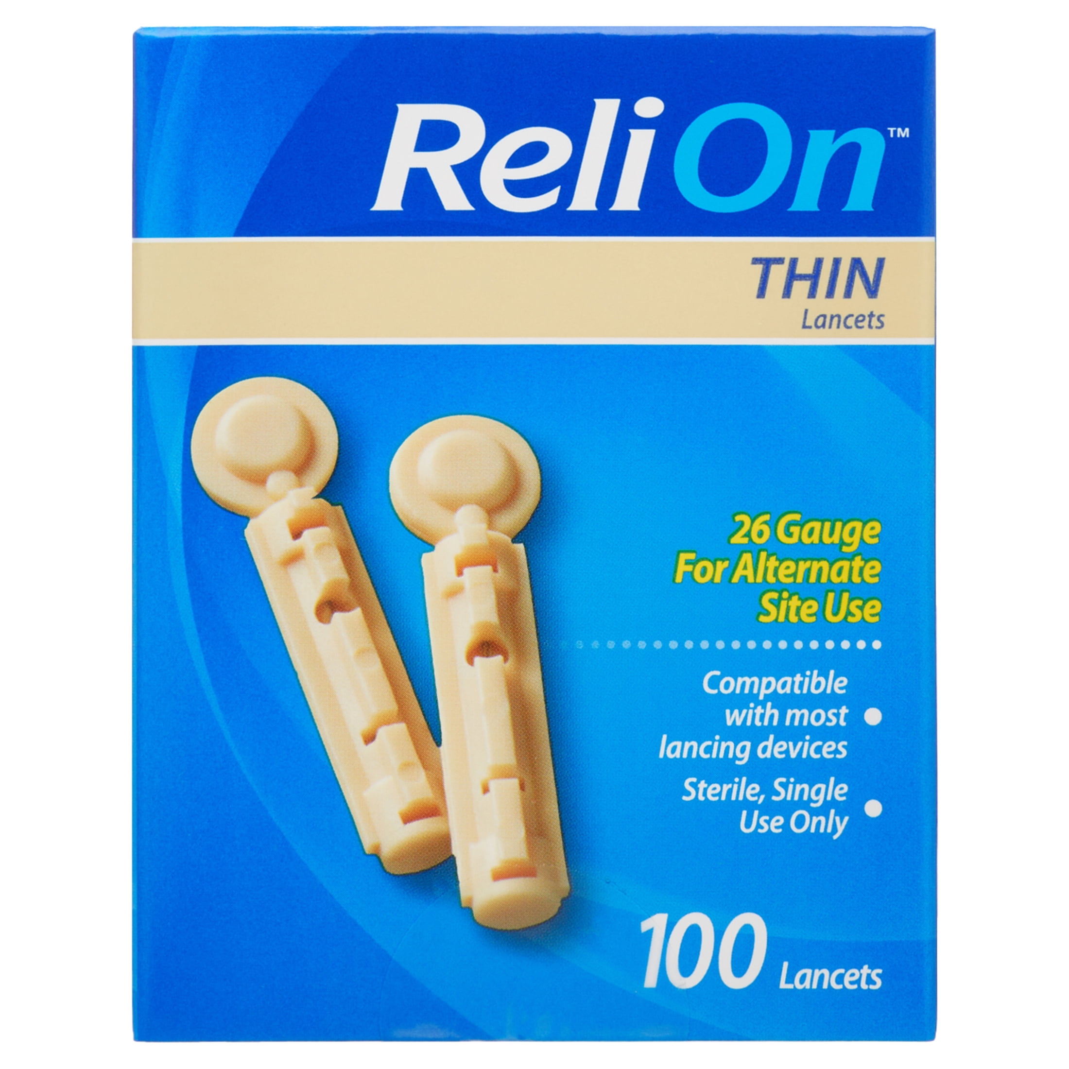 ReliOn Thin Blood Lancets, 100 Count