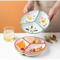 thumbnail image 3 of HAHDAXIA Ceramic Portion Control Plate Divided Dish Platters, Divided Dessert Plate Dinner Plate Snack Dishes, Salad Plate, Appetizer Serving Trays, 1 PCS-Daisy-8 Inch, 3 of 4