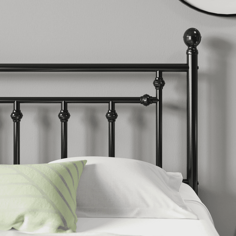 Caitlinn Metal Slat Bed August Grove Size Queen Color Black