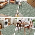 thumbnail image 5 of Dark Green Botanical Area Rugs 3'x5', Washable Small Throw Rugs for Living Room Bedroom, Pastoral Elegant Spring Floral Indoor Outdoor Rug Non-Slip Low Pile Carpet Runner Reversible Floor Mats, 5 of 8