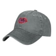 thumbnail image 2 of DouZhe Adjustable Washed Cotton Baseball Cap - Hello Lips Prints Vintage Dad Hat Unisex Sports Caps (Gray), 2 of 7