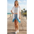 thumbnail image 6 of HAPPY BAY Women's Chiffon Summer Beach Open Front Holiday Kimono Beachwear Duster Cardigans for Women XL-XXL Sky Smoke_AB743, 6 of 6