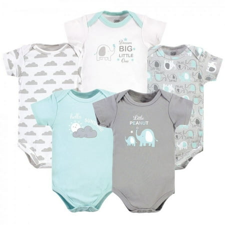 UPC: 0660168606447 | Luvable Friends Baby Boy Cotton Bodysuits Boy Basic Elephant 12-18 Months