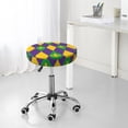 thumbnail image 4 of Uemuo Mardi Gras Pattern Round Bar Stool Seat Covers Washable Stool Cushion Slipcover Elastic Bar Chair Covers-12 inch, 4 of 7