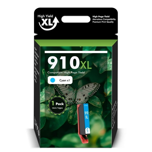 910XL Ink Cartridges Compatible for HP 910 910XL Combo Pack for OfficeJet Pro 8020 8025 8028 8035 8010 8022 8015 8018 Printer ( 1 x Cyan )