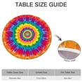 thumbnail image 6 of Yellow Tie Dye Spiral Pattern Round Fitted Tablecloth with Elastic Edge,Dining Table Cover Waterproof,Outdoor Round Tablecloth for Camping,Dining,Indoor and Outdoor, 6 of 7