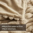 thumbnail image 3 of Faux Fur Throw Blanket for Couch, Ultra Cozy Fuzzy Fluffy Fur Luxurious Soft Striped Plush Gift Blankets for Family Sofa Chair Bedroom, 60"x80", 3 of 9