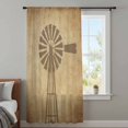 thumbnail image 4 of Country Windmill Sheer Curtains 54 Inches Long, Farmhouse Vintage Rustic Farm Barn Light Filering Curtains, Breathable Simi Curtain Privacy Drapes for Kitchen Bathroom Nursery Small Window Treatment, 4 of 9