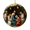 thumbnail image 2 of JilgTeok Home Essential Clearance Plastic Nativity Scene Ornaments Bulk, Religious Christmas Ornaments for Christmas Tree. Birth of Jesus Hanging Decorations, Holy Christian Gifts(3.1*3.1in), 2 of 8