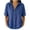 ZA-Blue-linen shirts for women, variant on Womens Linen Henley Shirts Lapel Collar Button Up Tops Short Sleeve Solid Casual Blouses Loose Summer Tshirts for Vacation