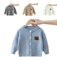thumbnail image 3 of XBASW Toddler Baby Knit Sweater Cardigan for Boys Girls Cartoon Bear Knit Tops Long Sleeve Spring Fall Cardigan Jacket for 0-5Y, 3 of 10