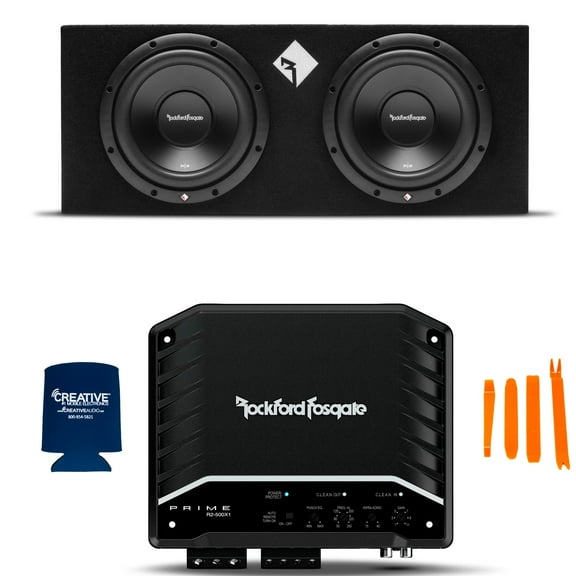 Rockford Fosgate R2-2X10 Prime Series Dual 10" Loaded Enclosure with a R2-500X1 Prime Series Mono Amplifier