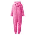 thumbnail image 6 of XIMIN Kids Girls Fleece Onesie Pajamas Jumpsuit Costume Fuzzy Cute Animal Onesie Winter Warm Sherpa Lined Romper One Piece Zipper Hooded Cute Playsuit Sleepwear, 6 of 6