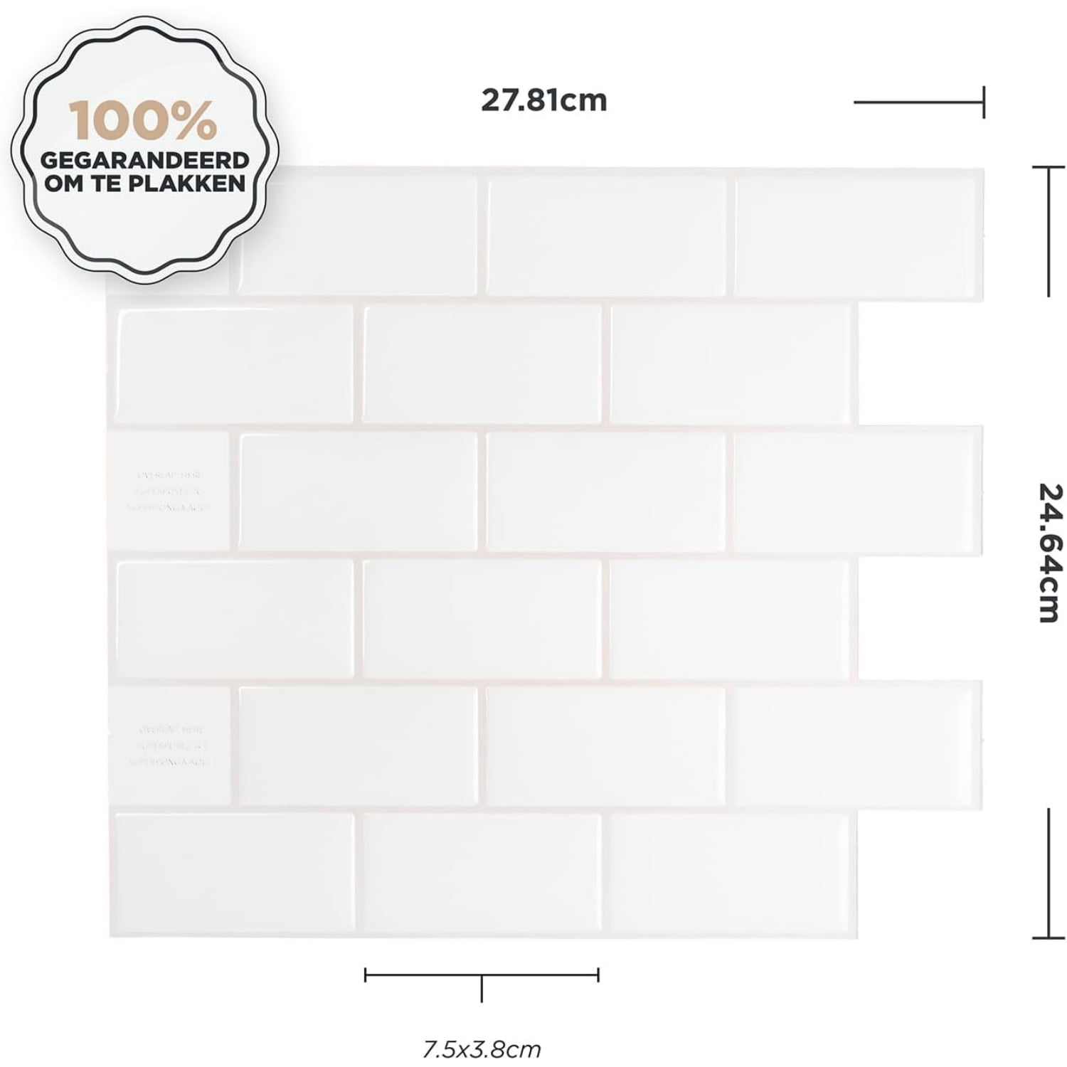Peel and Stick Backsplash - 10 Sheets of 10.95" x 9.70" - 3D Adhesive Peel and Stick Tile Backsplash for Kitchen, Bathroom, Wall Tile