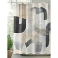 thumbnail image 2 of Fsddascl Abstract Gray Brown Shower Curtain Set - 48" x 72" Washable Bathtub Curtain with 12 Hooks, Simple Geometric Art Waterproof Fabric Stall Shower Curtains for Bathroom/Bathtub Décor, 2 of 6