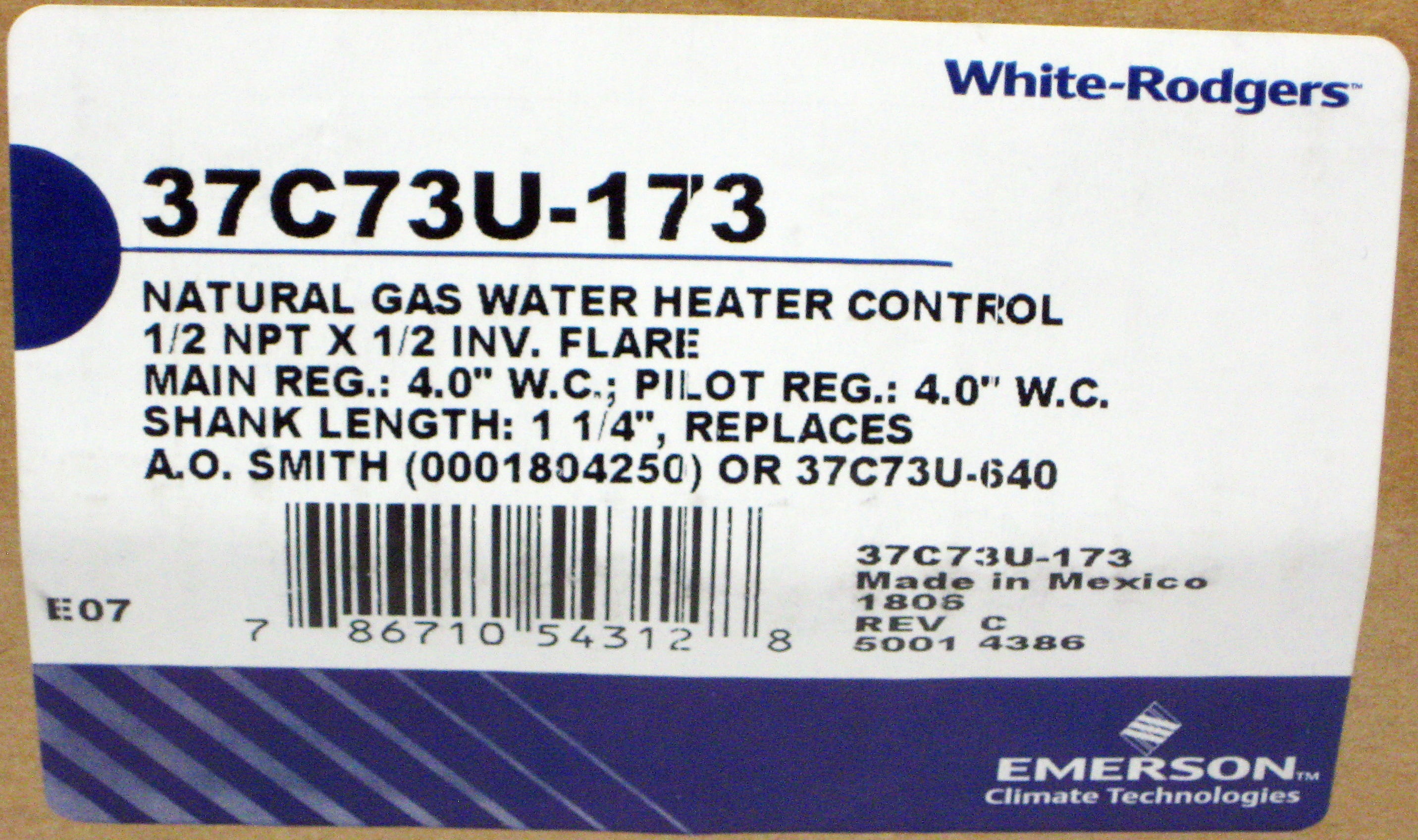 Water Heater Gas Thermostat White Rodgers 37C73U-173 (37C73U-640) -  Walmart.com
