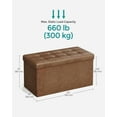 thumbnail image 2 of SONGMICS 30" Storage Ottoman Bench Folding Leather Ottoman Storage Footrest Hold up to 660lb Coffee Brown, 2 of 5