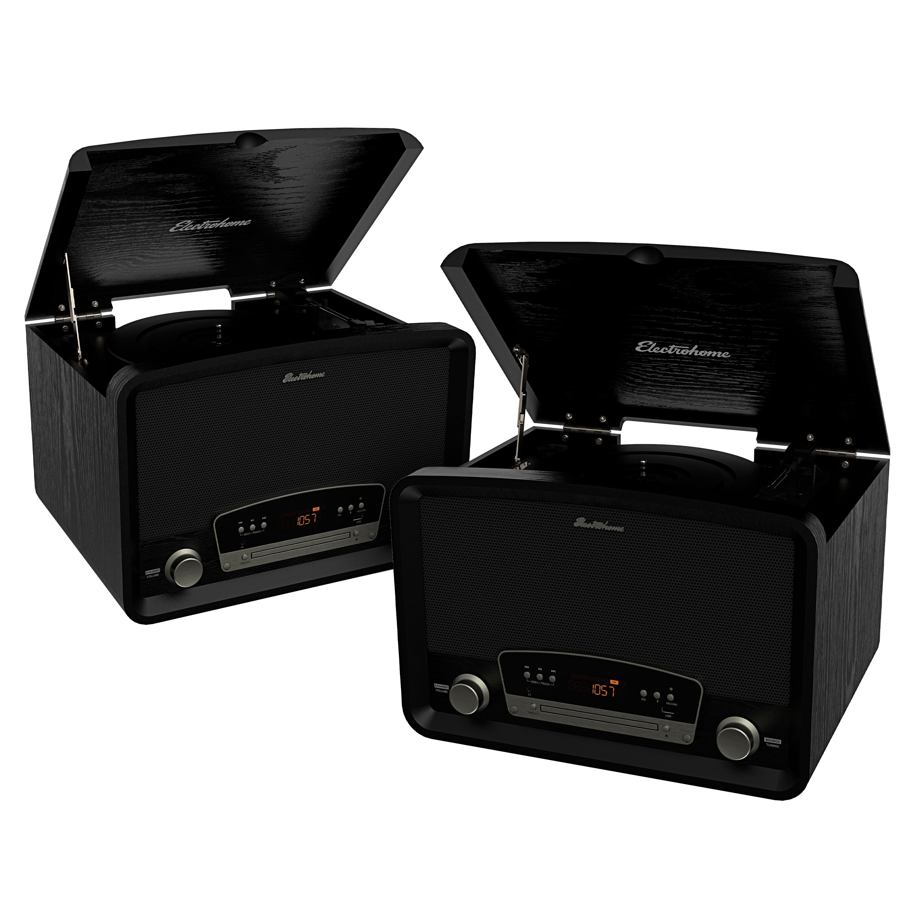 Electrohome Kingston 7in1 Vintage Vinyl Record Player Stereo System with 3Speed Turntable