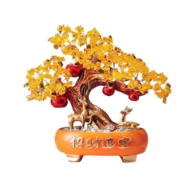 Adornos de citrino for el árbol de la fortuna: decoración de mesa for atraer riqueza y prosperidad al hogar.