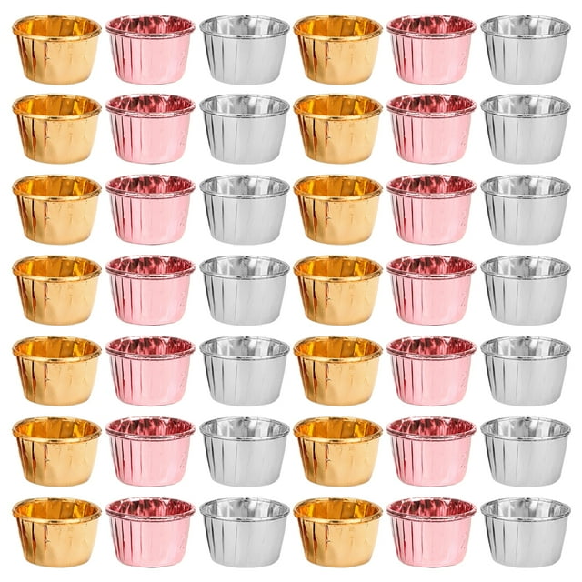 150 unids Magdalena Revestimientos de aluminio Hornear Tazas Muffin Liner Cops Hogar Pastel Moldes