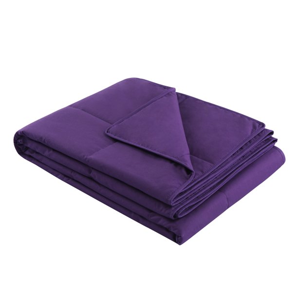 Cottonpure 100 Sustainable Cotton Filled Blanket,Twin, Purple