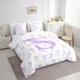 thumbnail image 4 of Castle Fairy Girls Monogrammed Letter 7-Piece Twin Bedding Sets,Purple Bow Bedding Comforter Set,Dreamy Princess Breathable Sheet Sets,Super Cozy Room Decor, 4 of 9