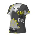 thumbnail image 2 of Naloa Cute Dinosaur Print T-Shirts Short Sleeve V Neck Tees for Women Fashion Tops Trendy Lightweight Soft Casual Summer Outfits Clothes, 2 of 5