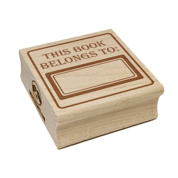 This Book Belongs to with Border Square Rubber Stamp Stamping Scrapbooking Crafting - Medium 1.75in