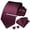 Burgundy, variant on White Ties for Men Formal Plaid Silk Woven Necktie and Pocket Square Cufflinks Tie Clip Set