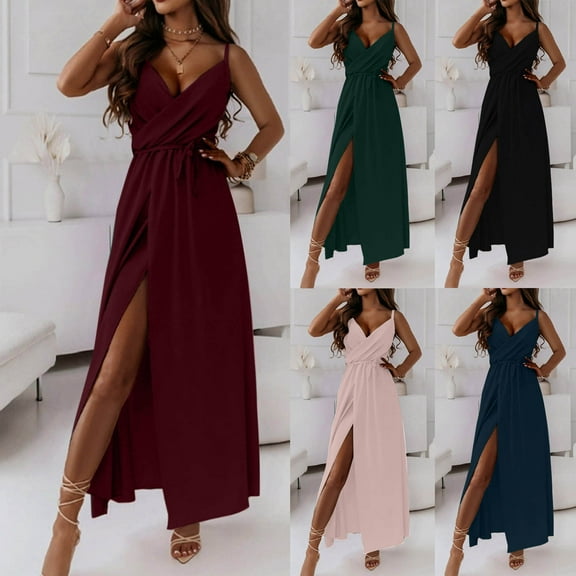 TAGOLD Womens Camis Sleeveless Dress Solid Color Adjustable Straps Summer