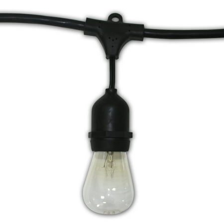 Suspended Commercial Grade - 48 ft - 24 Lights - 2ft apart lights w/ clear bulbs - 18 gauge UL