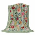 thumbnail image 6 of Sage Green Floral Blanket Soft Cozy Warm Throw Blanket for Couch, Plush Fuzzy Flannel Fleece Blankets for Sofa, Spring Flowers Leaves Farmhouse Bed Blankets Lightweight Gifts for Women, 50"x60", 6 of 9