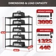 thumbnail image 6 of VEIKOUS 5-Tier Shelving Unit with Wheels, 3000 LBS Heavy Duty NSF-Certified Wire Storage Rack with Adjustable Shelves, Anti-Tip System, Metal Wire Shelf for Kitchen, Garage, Warehouse, Commercial Use, 6 of 12