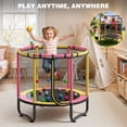 thumbnail image 6 of 55" Toddler Trampoline for Kids with Basketball Hoop, SHINPT Indoor Outdoor Kids Trampoline with Enclosure Net, Basketball, Small Trampoline Gift for Boys Girls, Mini Trampoline for Kids, 6 of 9