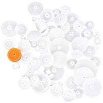 CRILSTYLEO 64Pcs Plastic Gear Parts Set for Robot and Mechanical Model with Durable White Material