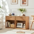thumbnail image 3 of Nightstand Set of 2 with Charging Station, Farmhouse Bedside Tables Night Stands with Drawer, Boho Side Tables for Bedroom, Living Room, Brown, 3 of 9