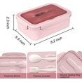 thumbnail image 4 of Fiambreras, cajas bento, fiambreras, fiambreras estancas para niños y adultos, fiambreras bento con 3 compartimentos y cubiertos, recipientes para alimentos sin BPA, microondas Xemadio LN-2366-3, 4 of 5