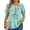 Green Floral, variant on Dressy Blouses for Women Pleated Short Sleeve Tunic Tops Casual Floral Shirts