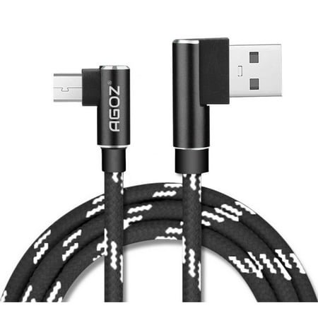 Agoz 4ft L Shape 90 Degree Right Angle Braided Type-C USB Data Sync FAST Charging Charger Cable Cord for GoPro Hero, Hero 5 Black, Hero 5 Session, Hero 6, Hero 7, Fusion, Karma (Hero 5 Black Best Price)