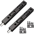 thumbnail image 1 of 6 Inch Concealed Security Door Locks For French Doors (2 Pcs, Black), 1 of 5