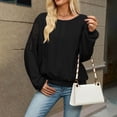 thumbnail image 6 of Bxsruta Womens Long Sleeve Tops Crew Neck Lace Patchwork Loose Casual Pullover Blouses, 6 of 8