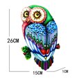 thumbnail image 7 of sunsanly Colorful Night Owl Wall Decoration Home Office Living Room Bathroom Indoor Outdoor Metal Wall Art Iron Hanging Bird Ornament Pendant, 7 of 7