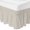 Gray, variant on Ticking Stripe Bed Skirt Queen Size 16 Inch Drop, Minimalist Vertical Lines Beige Linen Texture Adjustable Elastic Dust Ruffles Bedskirt for Queen Bed Wrap Around Pleated Mattress Frame Cover