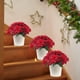 thumbnail image 5 of Ramo navideño rojo con 7 flores artificiales | Vegetación artificial de franela | Decoración festiva para el hogar y fiestas, 5 of 5